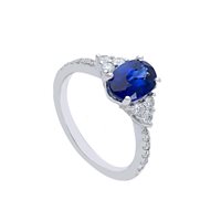 Anello Gioielleria Dossena  Donna Preziosi in Oro Zaffiro blu 254525